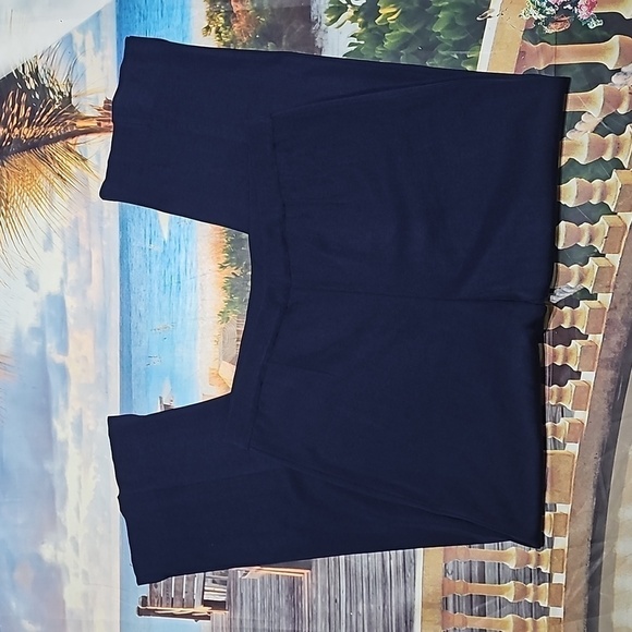 Ming Wang‎ Blue High Waist Trousers Stretch Pull on Pants Size Large - Picture 2 of 6